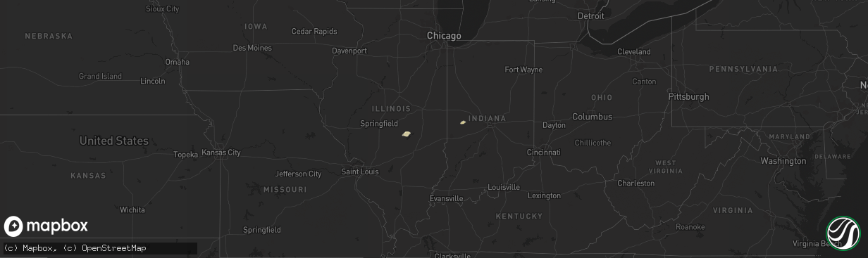 Hail map in Indiana on November 13, 2011
