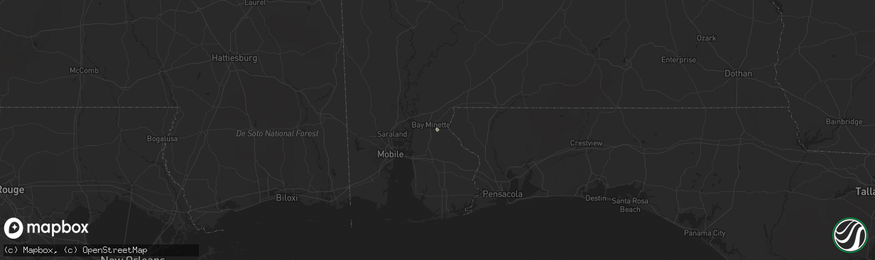 Hail map in Bay Minette, AL on November 13, 2020