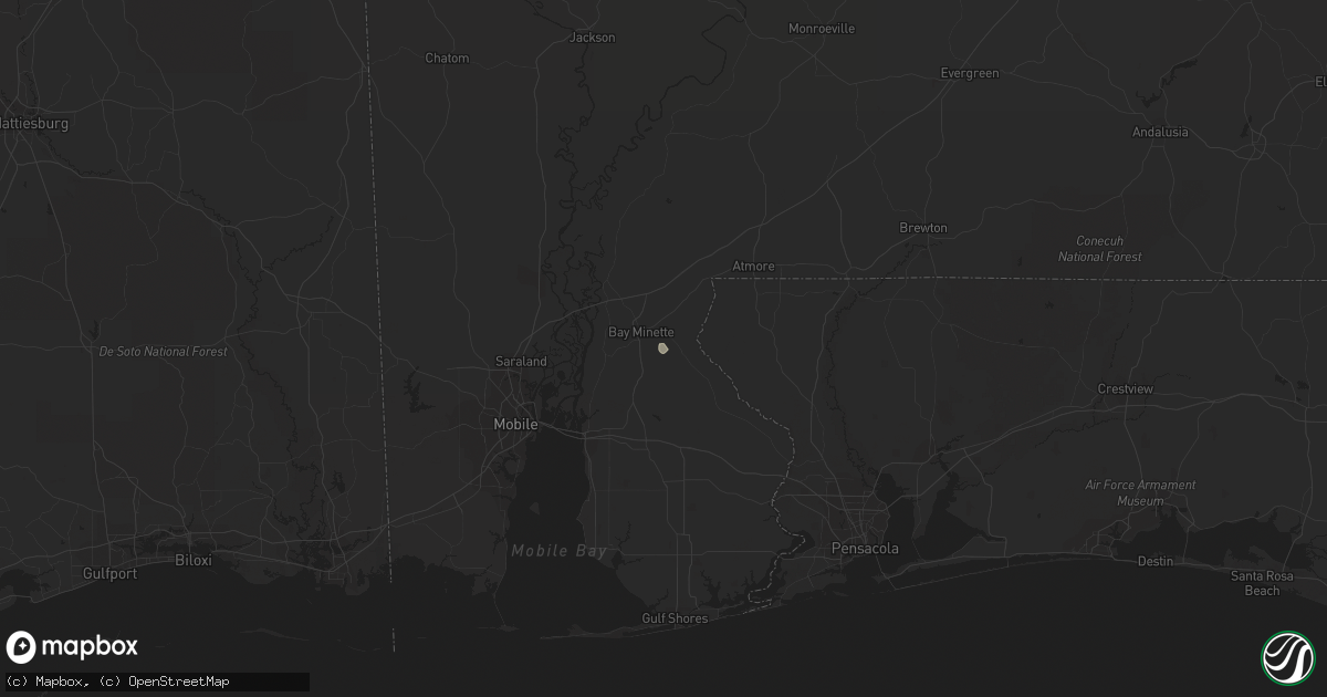Hail map in Bay Minette, AL on November 13, 2020
