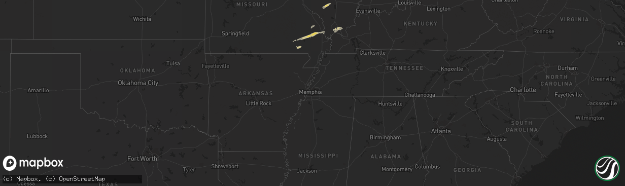 Hail map on November 14, 2011
