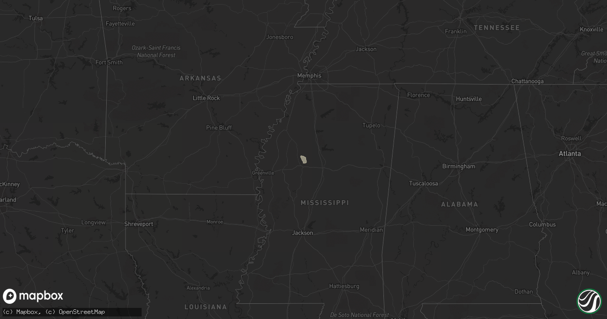 Hail map in Mississippi on November 14, 2016