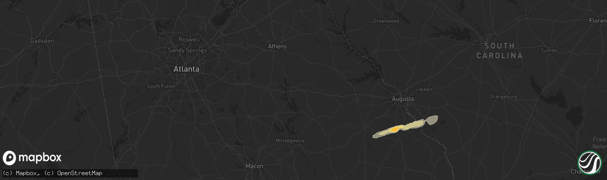 Hail map in Albany, GA on November 16, 2011
