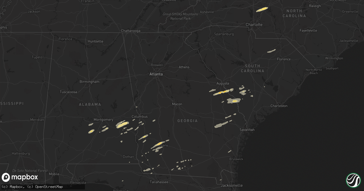 Hail map in South Carolina on November 16, 2011