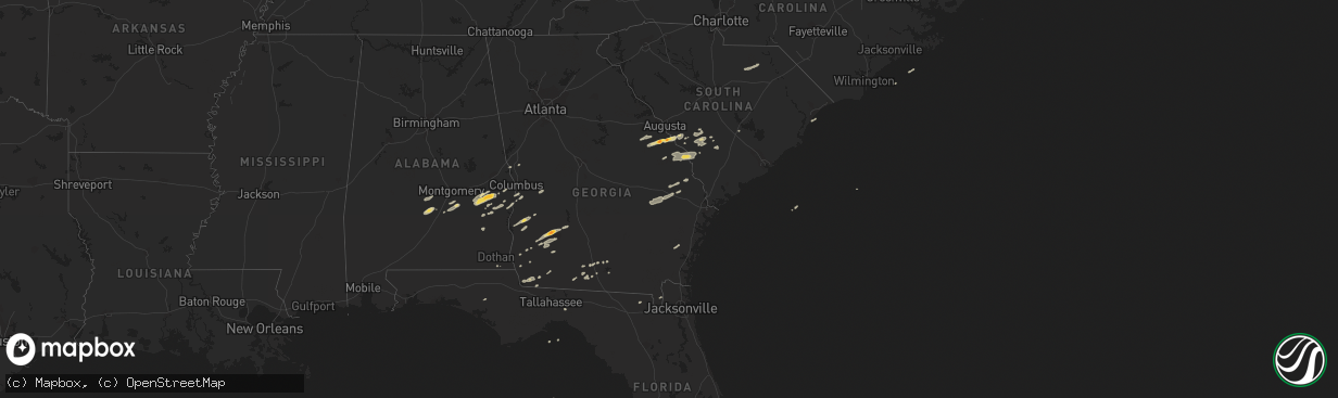 Hail map on November 16, 2011