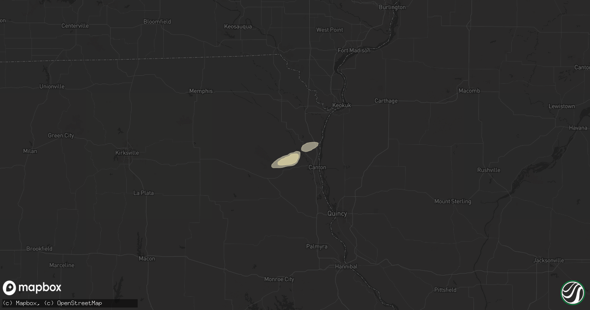 Hail map in Canton, MO on November 17, 2017