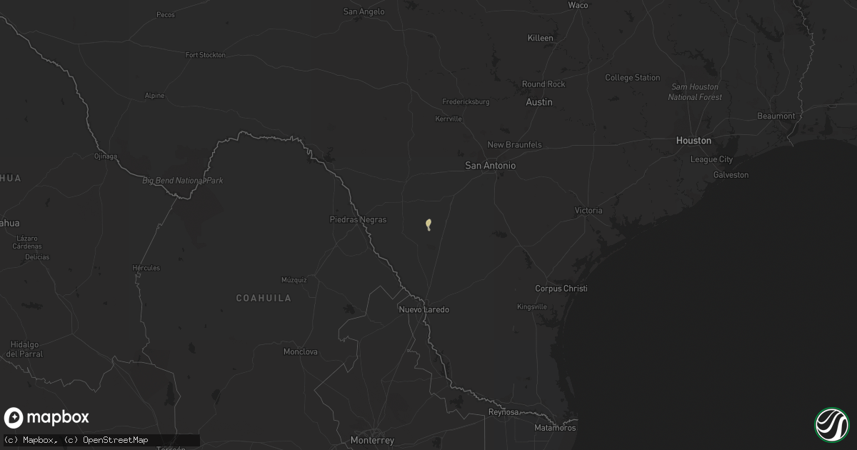 Hail map in Texas on November 18, 2013