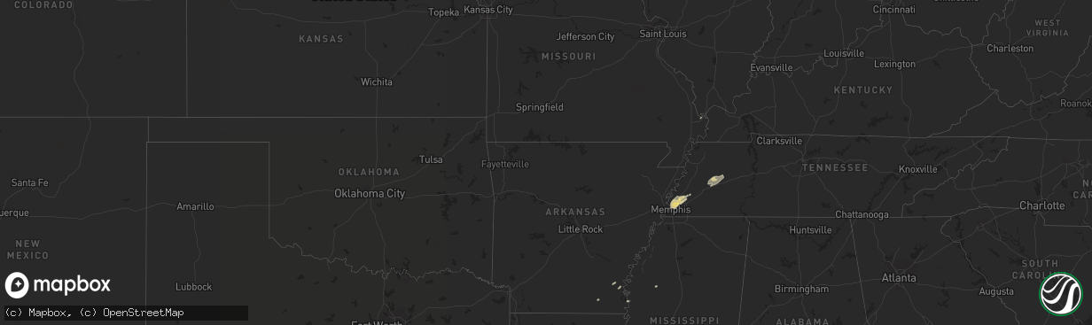 Hail map in Tennessee on November 18, 2016