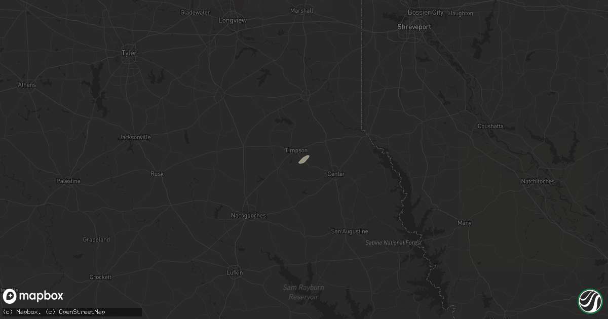 Hail map in Tenaha, TX on November 18, 2018