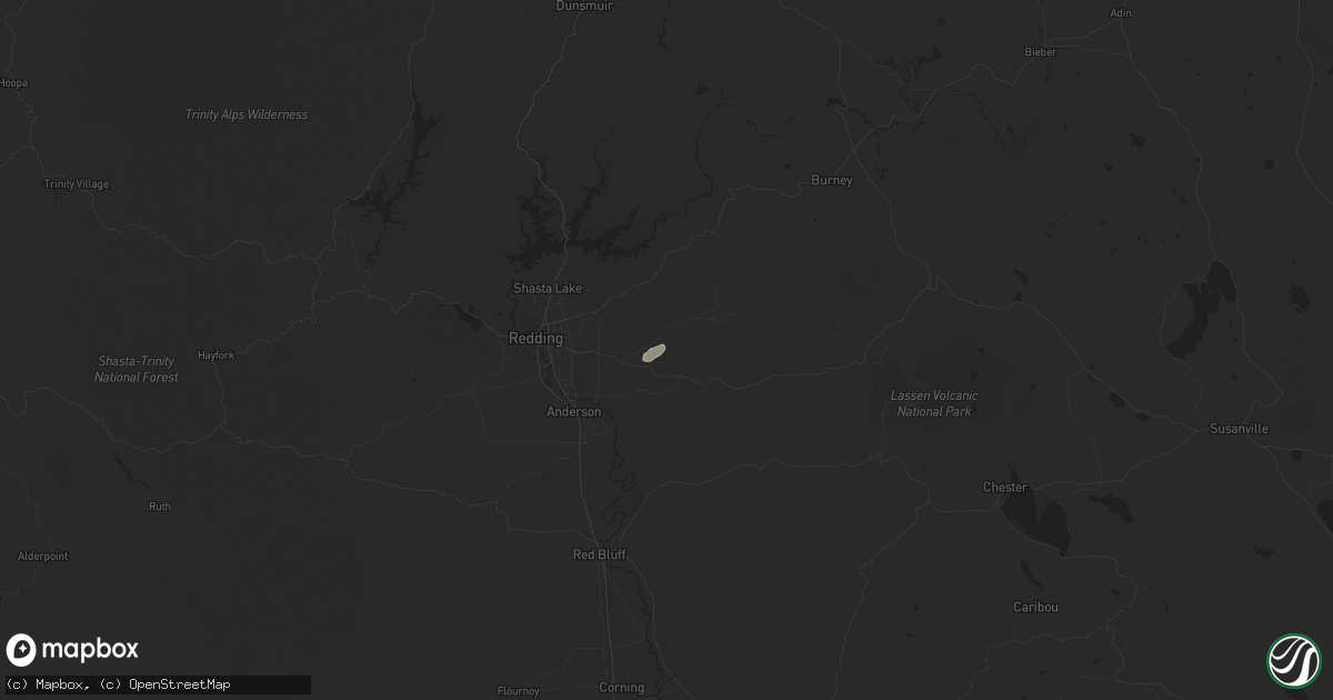 Hail map in Millville, CA on November 18, 2023