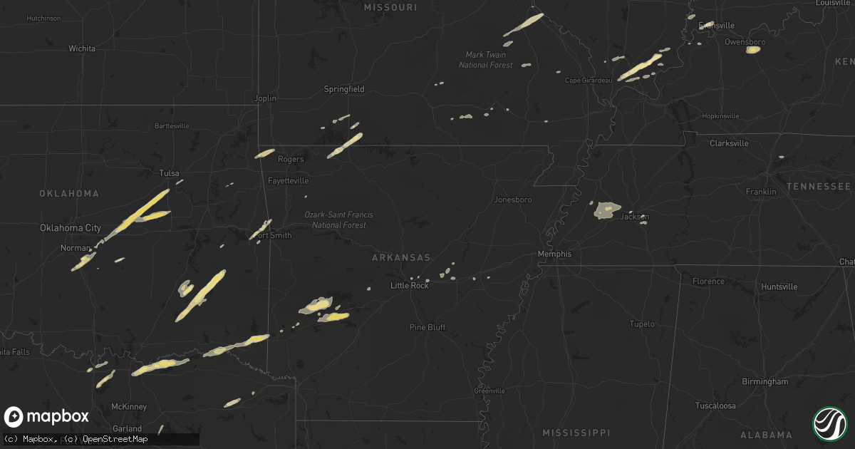 Hail map in Tennessee on November 20, 2011