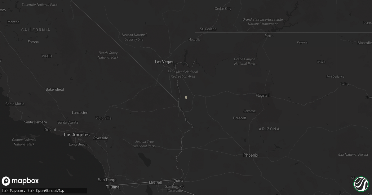 Hail map in Arizona on November 20, 2016