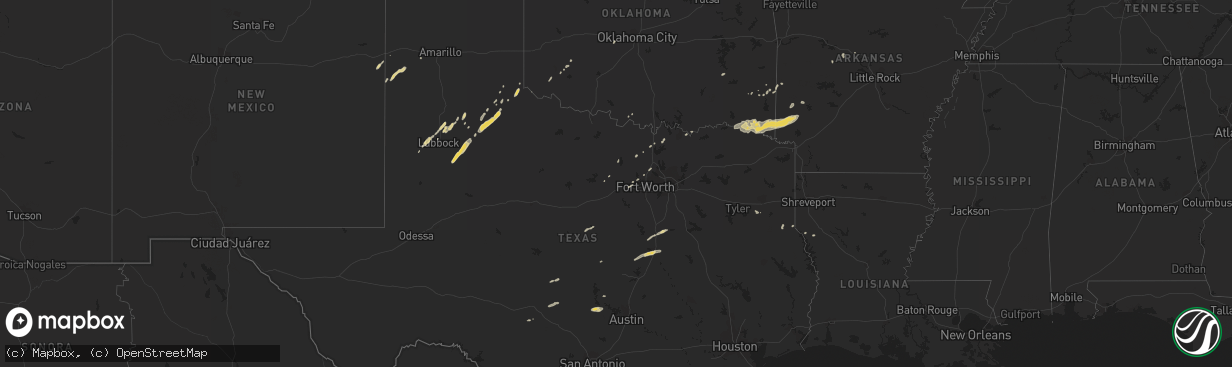 Hail map on November 21, 2011