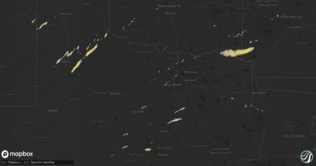 Hail map on November 21, 2011