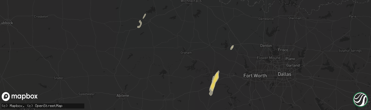 Hail map in Bluff Dale, TX on November 21, 2014