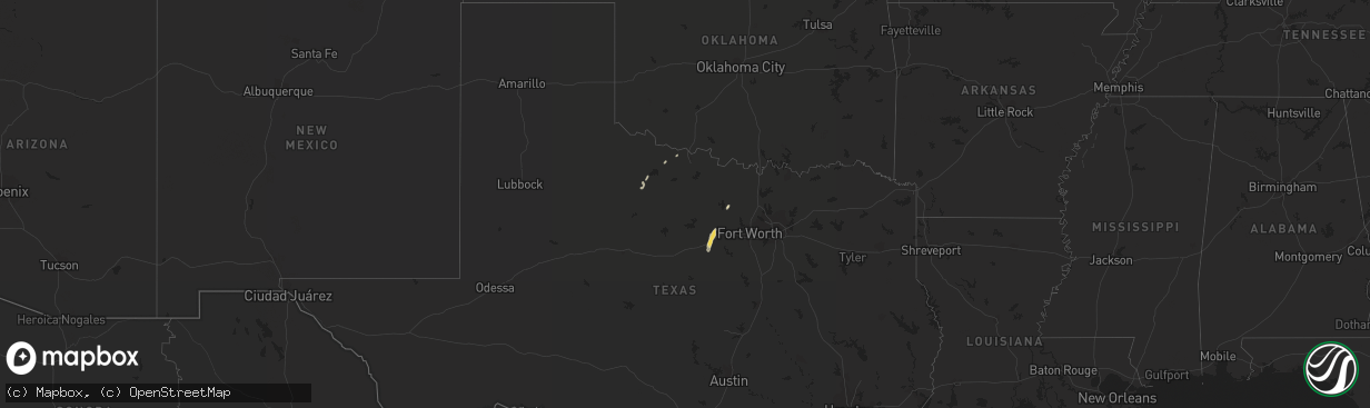 Hail map in Texas on November 21, 2014