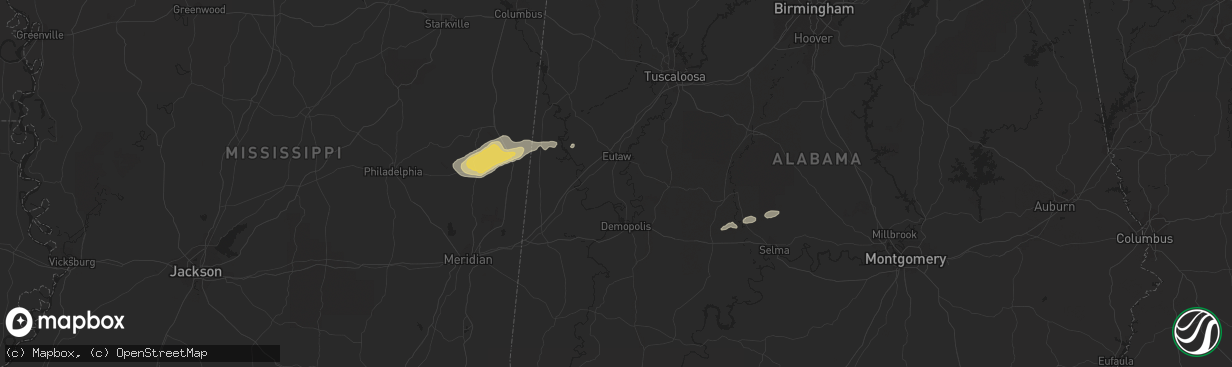 Hail map in Selma, AL on November 22, 2011