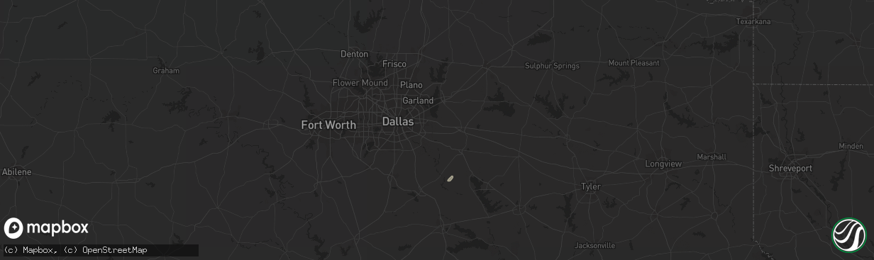Hail map in Kemp, TX on November 22, 2016