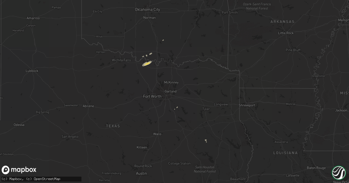 Hail map in Oklahoma on November 22, 2016