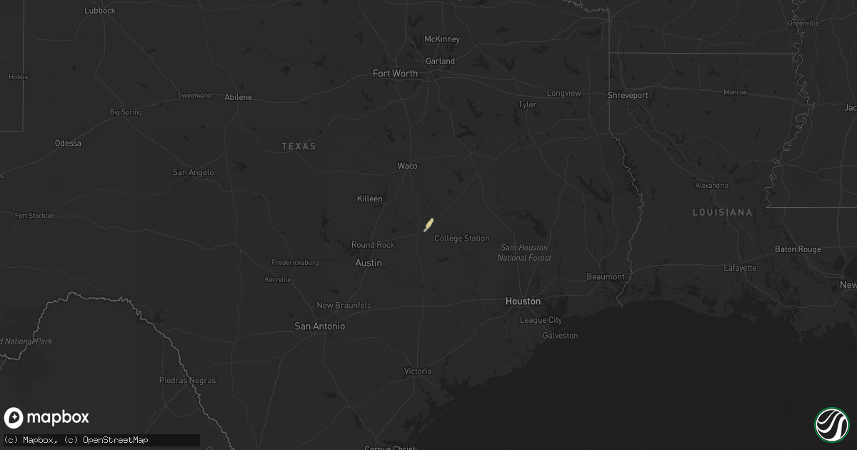 Hail map in Texas on November 23, 2022