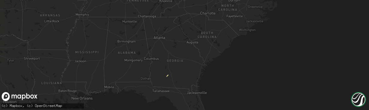Hail map in South Carolina on November 24, 2014