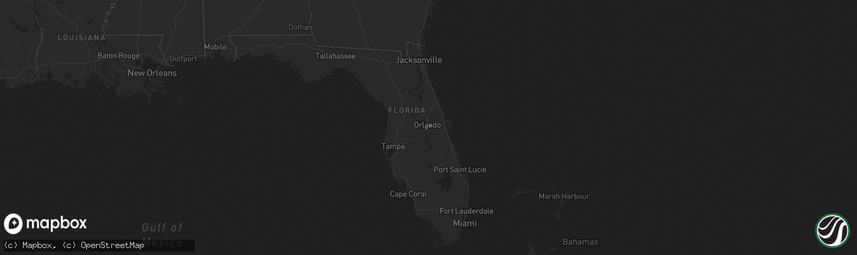 Hail map in Florida on November 25, 2014