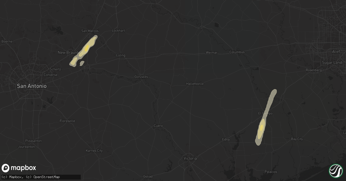 Hail map in Louise, TX on November 25, 2022