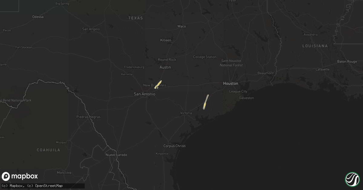 Hail map in Texas on November 25, 2022
