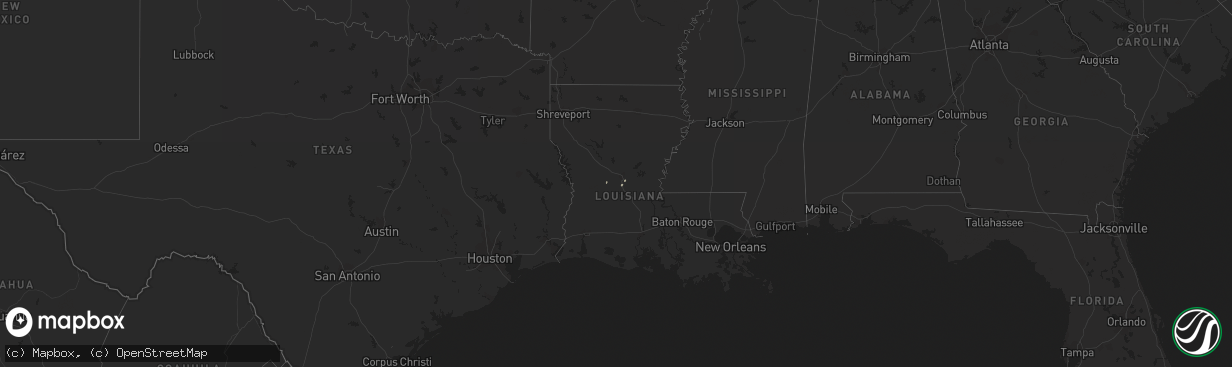 Hail map in Louisiana on November 26, 2011