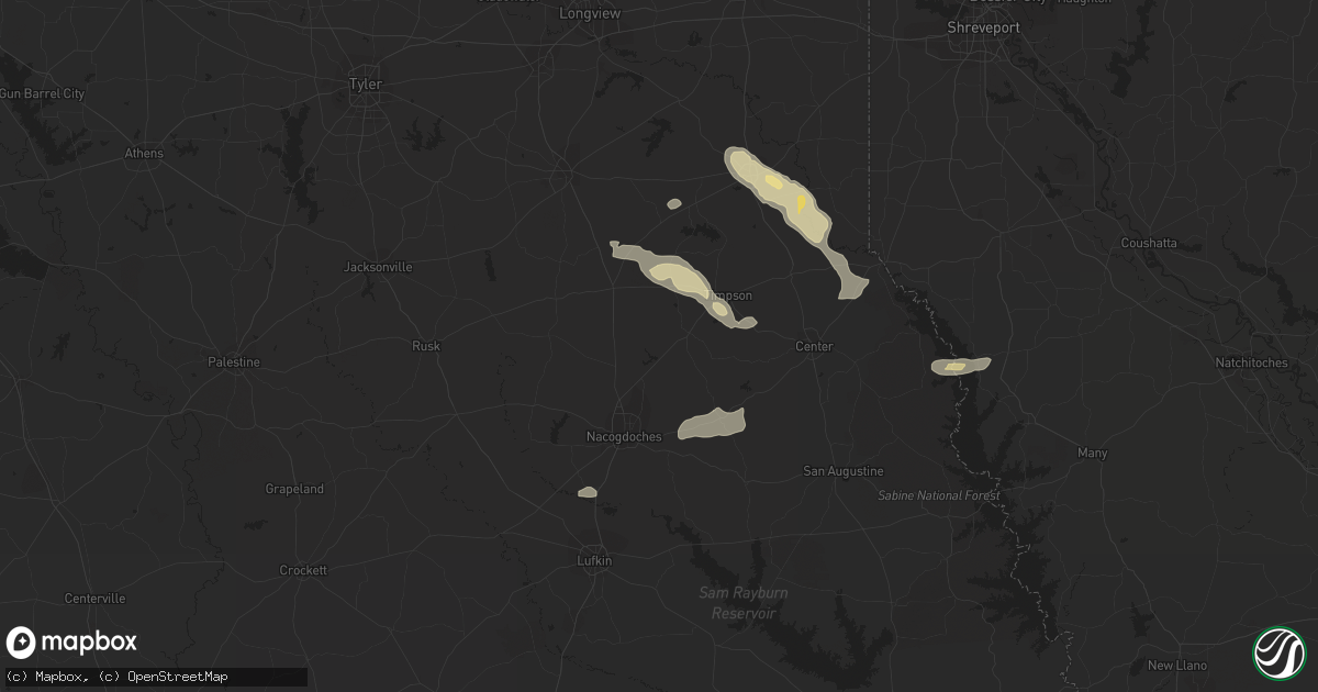 Hail map in Carthage, TX on November 26, 2012
