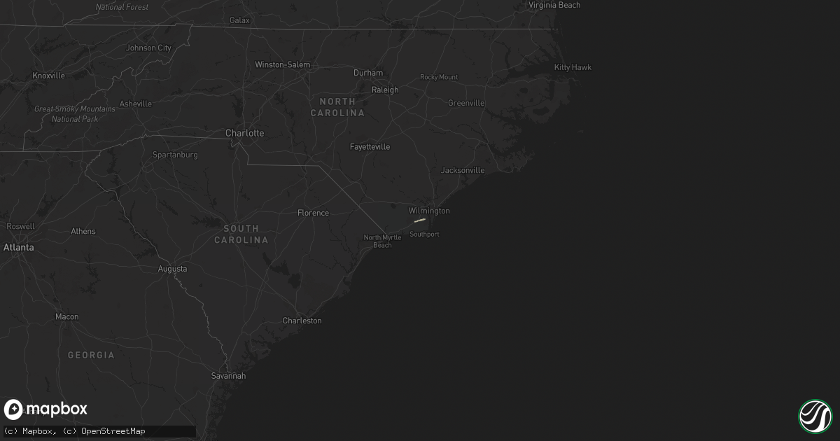 Hail map in North Carolina on November 26, 2018