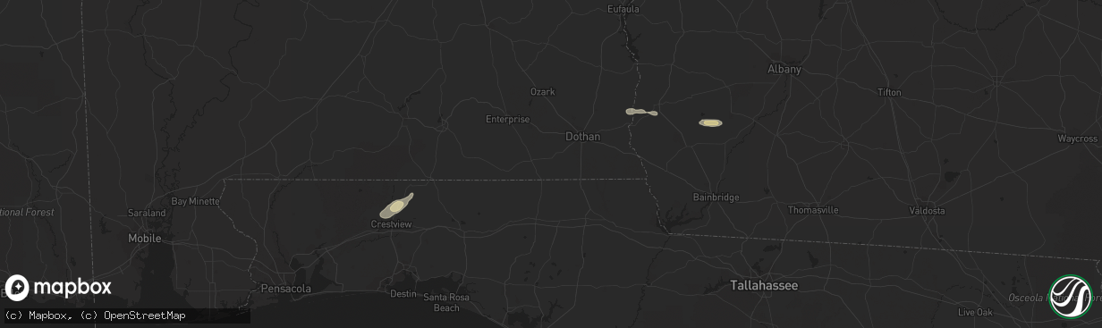 Hail map in Blakely, GA on November 26, 2020