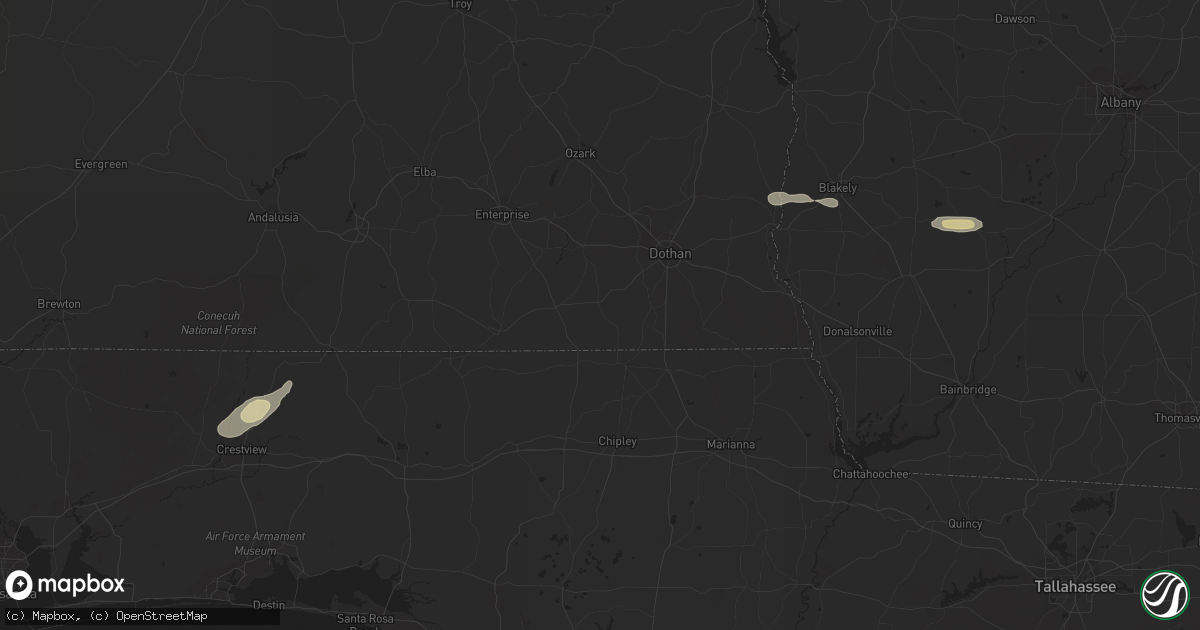 Hail map in Damascus, GA on November 26, 2020