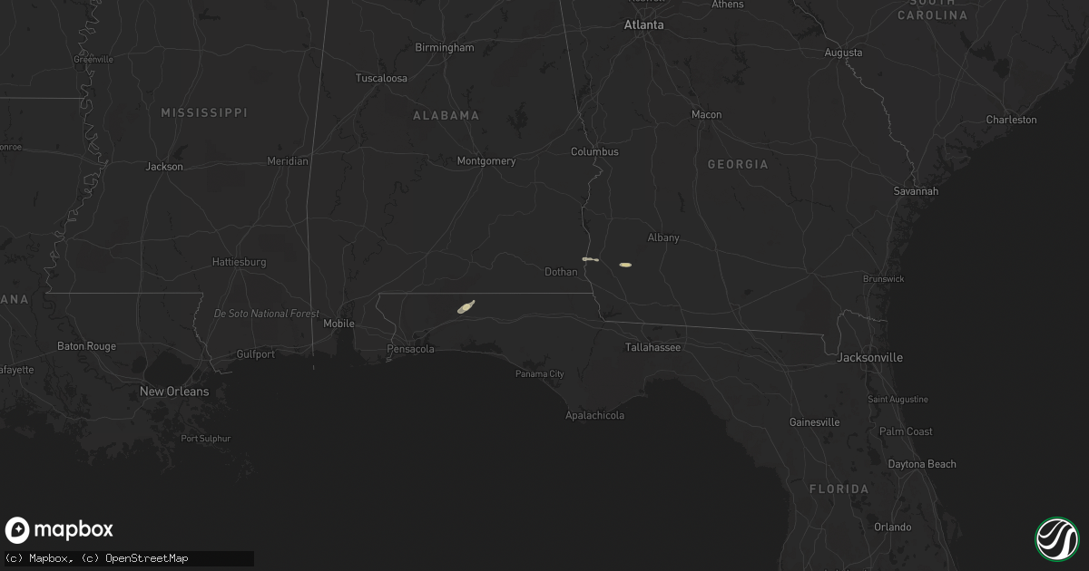 Hail map in Florida on November 26, 2020
