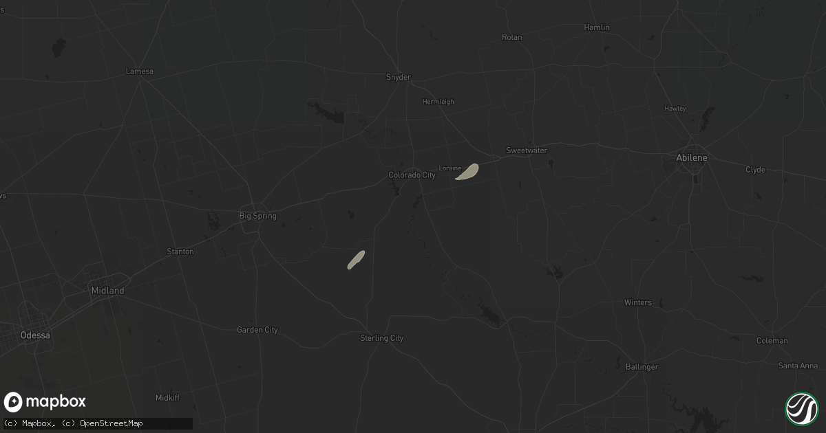 Hail map in Loraine, TX on December 2, 2011