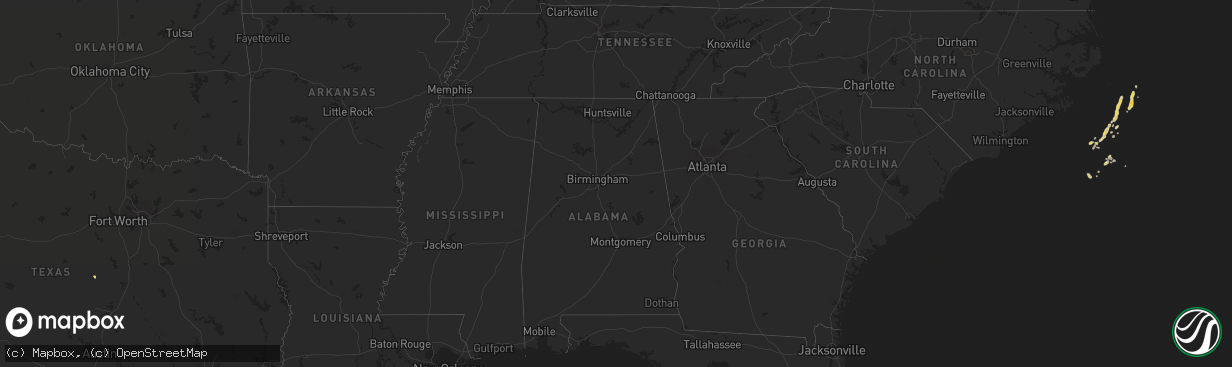 Hail map on December 2, 2013
