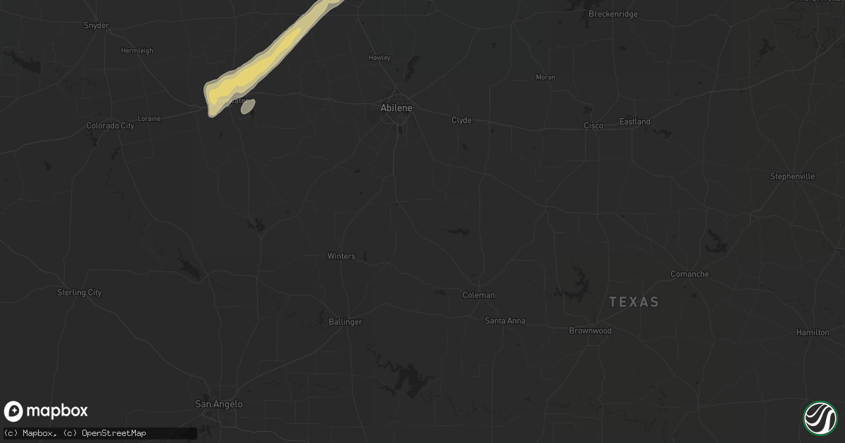 Hail map in Anson, TX on December 3, 2011
