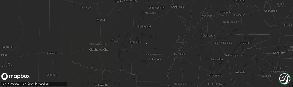 Hail map on December 3, 2012