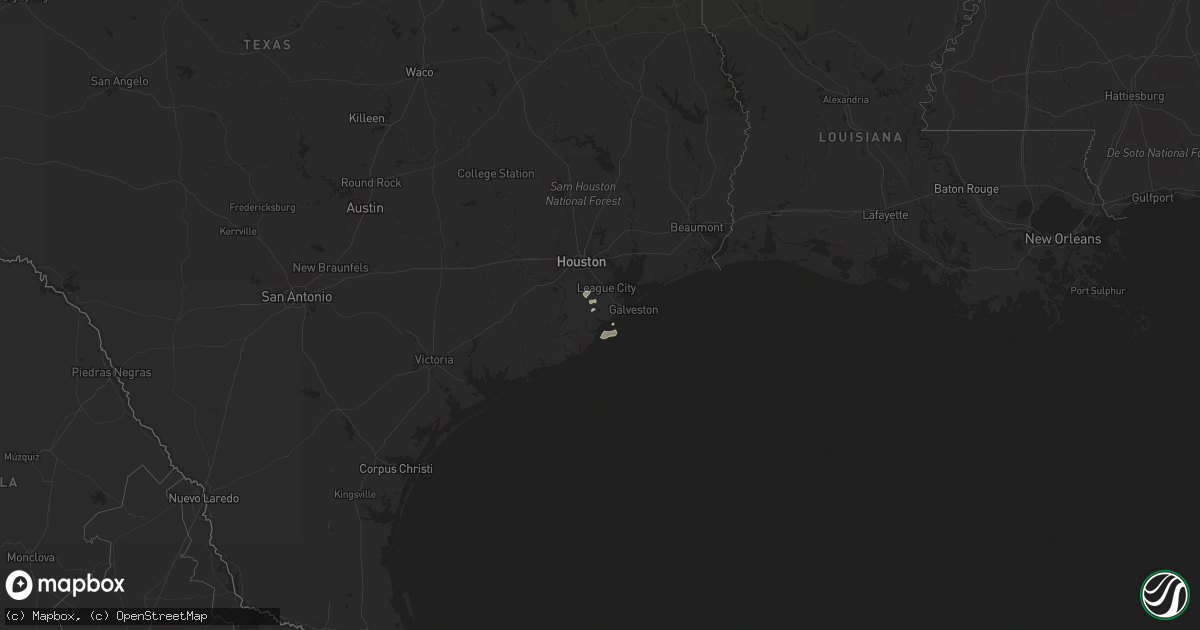 Hail map in Texas on December 3, 2017