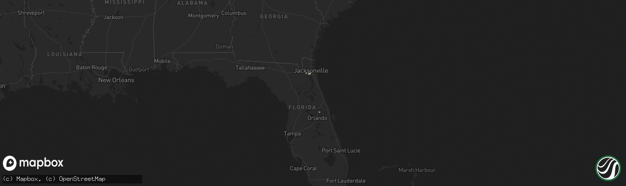 Hail map in Florida on December 3, 2018