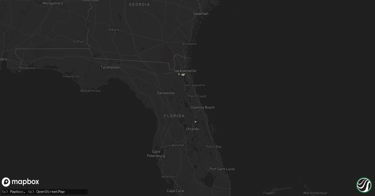 Hail map in Florida on December 3, 2018
