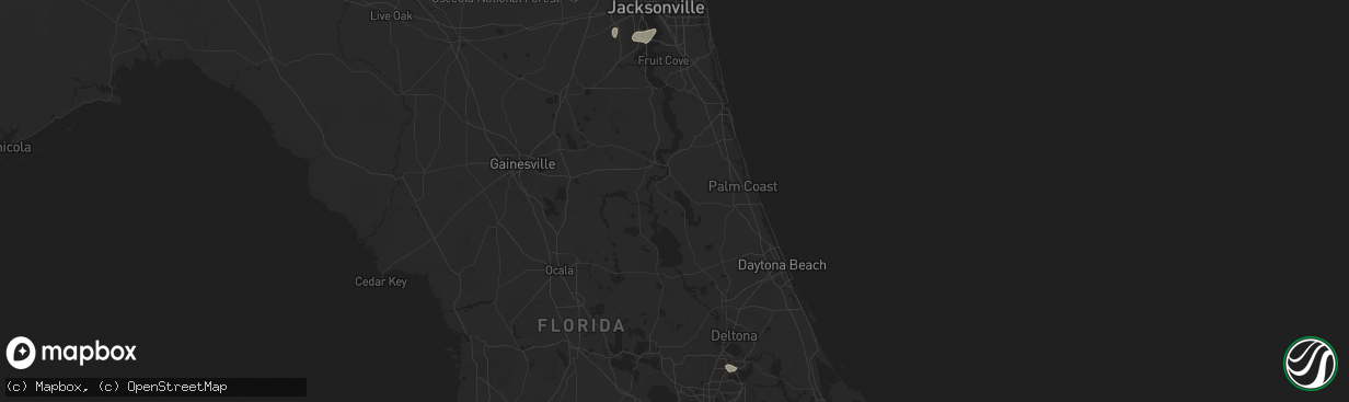 Hail map in Jacksonville, FL on December 3, 2018