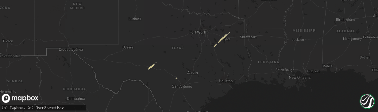 Hail map on December 4, 2011