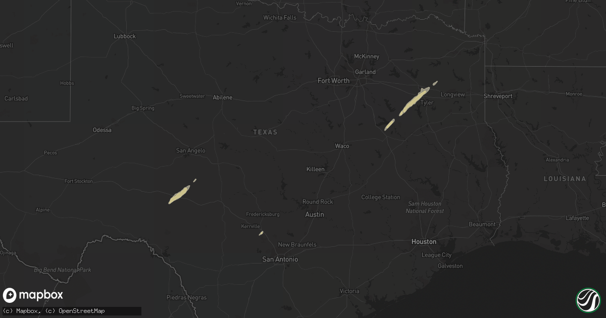Hail map on December 4, 2011