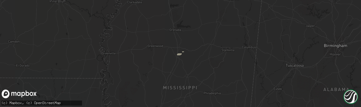Hail map in Kilmichael, MS on December 5, 2014