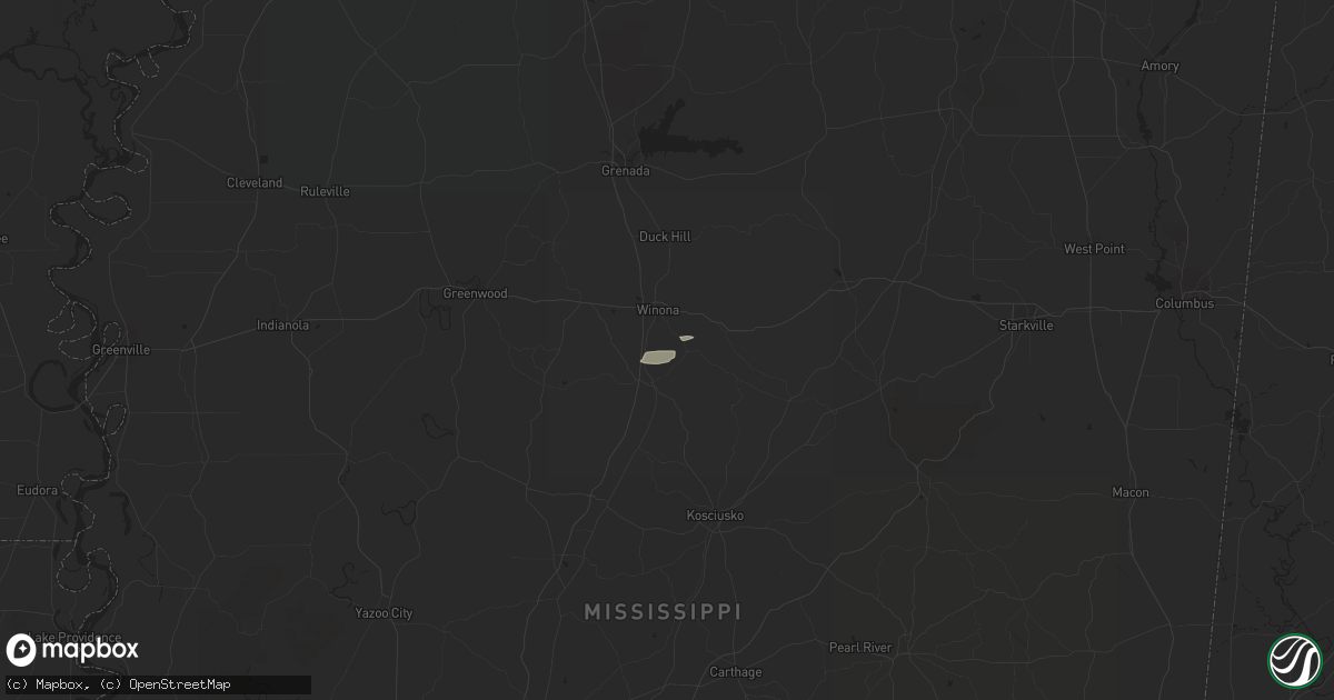 Hail map in Vaiden, MS on December 5, 2014