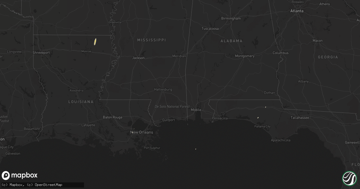 Hail map on December 5, 2016