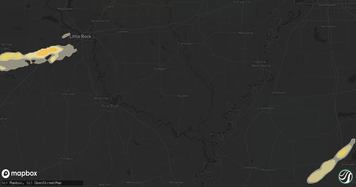 Hail map in Little Rock, AR on December 8, 2012