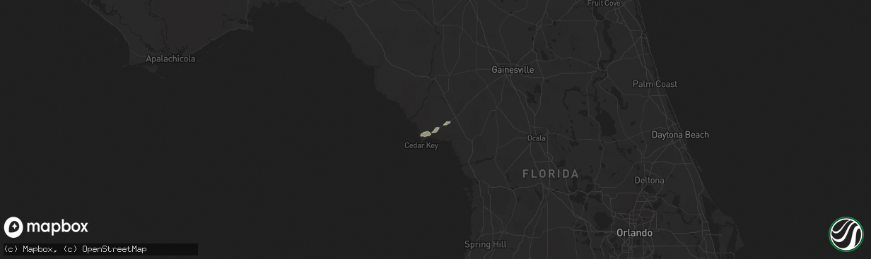 Hail map in Cedar Key, FL on December 8, 2017