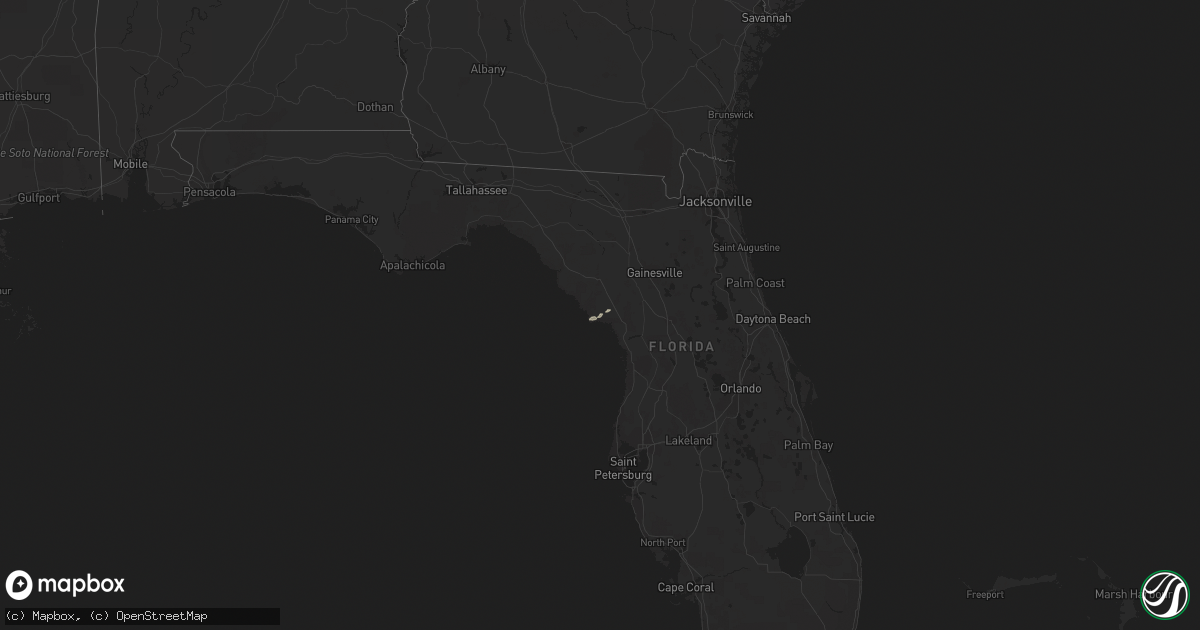 Hail map in Florida on December 8, 2017