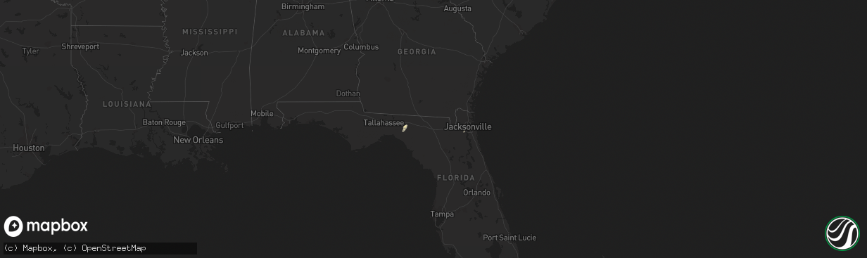 Hail map in Florida on December 11, 2011